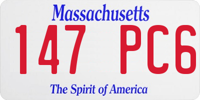 MA license plate 147PC6