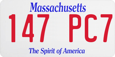 MA license plate 147PC7