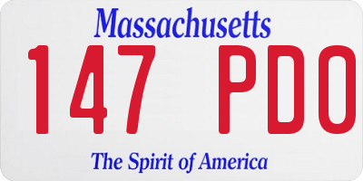 MA license plate 147PD0