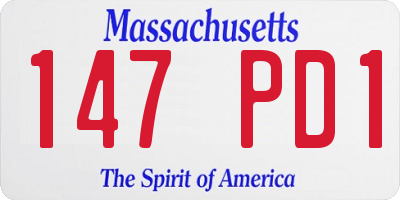 MA license plate 147PD1