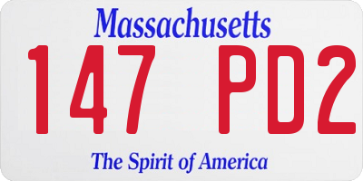 MA license plate 147PD2