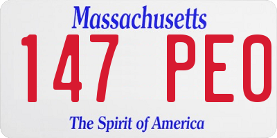 MA license plate 147PE0