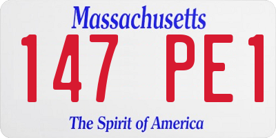 MA license plate 147PE1