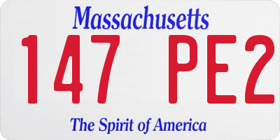 MA license plate 147PE2
