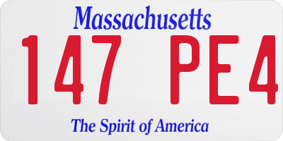 MA license plate 147PE4