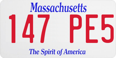 MA license plate 147PE5