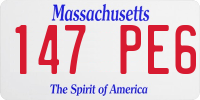 MA license plate 147PE6