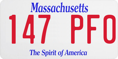MA license plate 147PF0