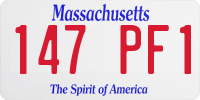 MA license plate 147PF1