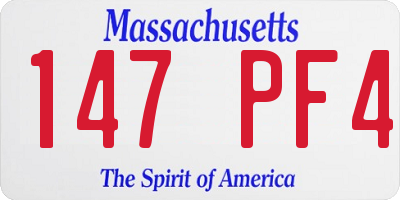 MA license plate 147PF4