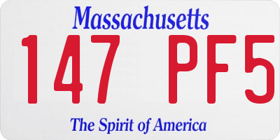 MA license plate 147PF5
