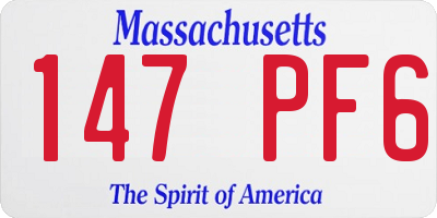 MA license plate 147PF6