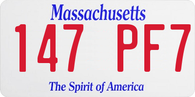 MA license plate 147PF7