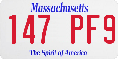 MA license plate 147PF9
