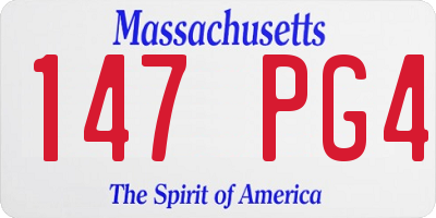 MA license plate 147PG4