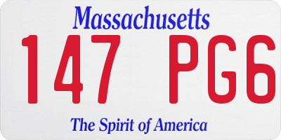 MA license plate 147PG6