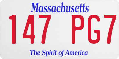 MA license plate 147PG7