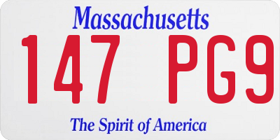 MA license plate 147PG9