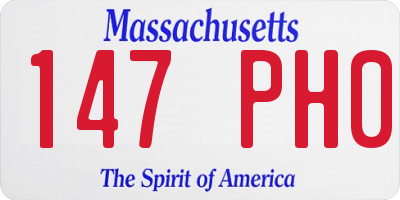 MA license plate 147PH0