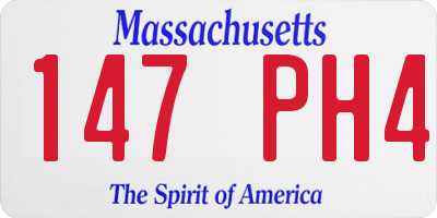 MA license plate 147PH4