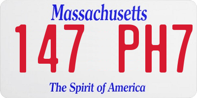 MA license plate 147PH7