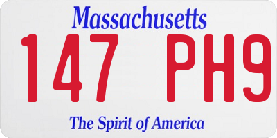 MA license plate 147PH9