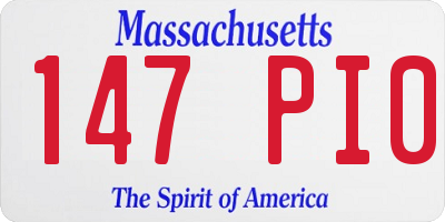 MA license plate 147PI0