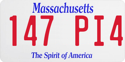 MA license plate 147PI4