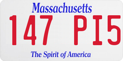 MA license plate 147PI5