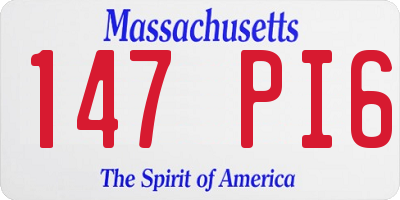 MA license plate 147PI6