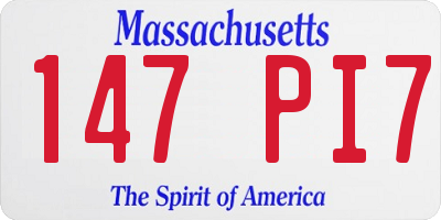 MA license plate 147PI7