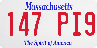 MA license plate 147PI9
