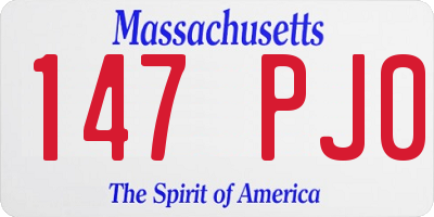 MA license plate 147PJ0