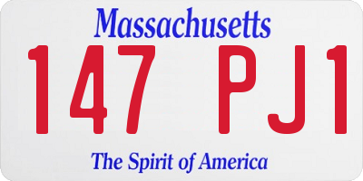 MA license plate 147PJ1