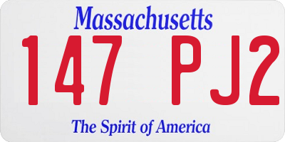 MA license plate 147PJ2