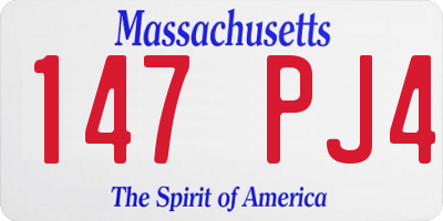 MA license plate 147PJ4