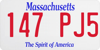 MA license plate 147PJ5