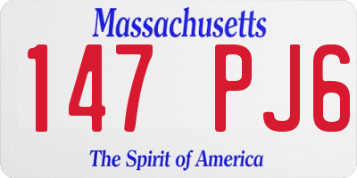 MA license plate 147PJ6