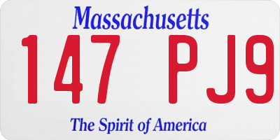 MA license plate 147PJ9