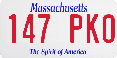 MA license plate 147PK0