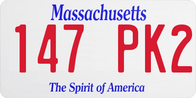 MA license plate 147PK2