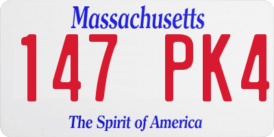 MA license plate 147PK4