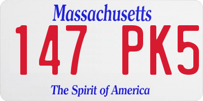 MA license plate 147PK5