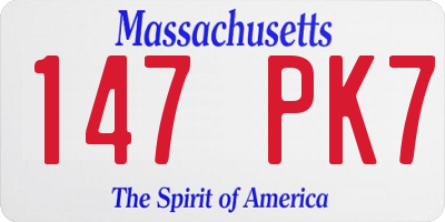 MA license plate 147PK7