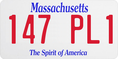 MA license plate 147PL1