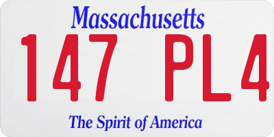 MA license plate 147PL4