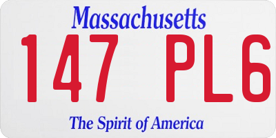 MA license plate 147PL6