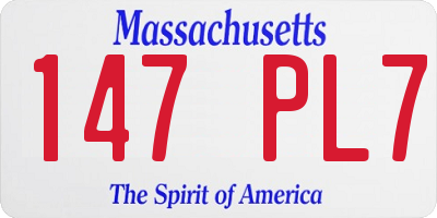 MA license plate 147PL7