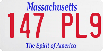 MA license plate 147PL9