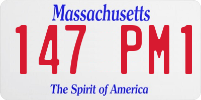 MA license plate 147PM1